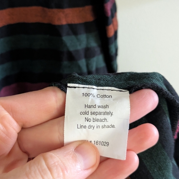 Mata Traders Kavita Chocolate Stripe Brown Green Striped Multicolor Midi Dress M - Picture 8 of 10